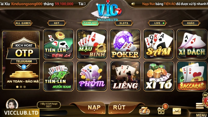 sảnh game bài vicclub